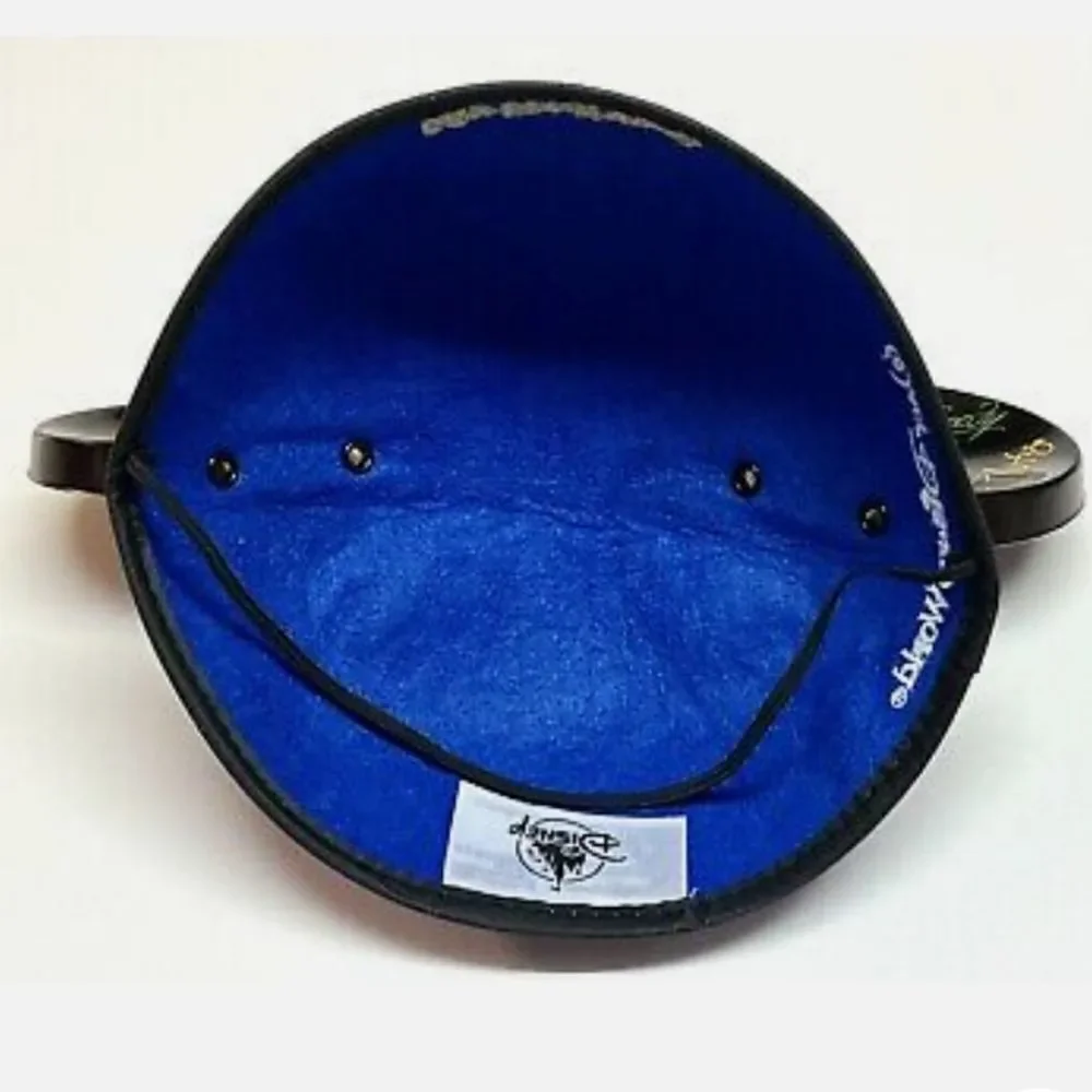 Disney World My First Visit Blue Felt With Black Plastic Ear Hat Teen Adult Osfm